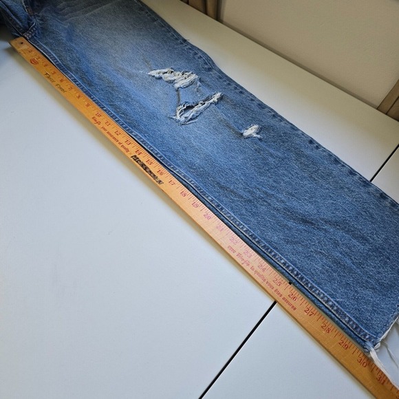Revice Jeans Womens‎ 25 Blue Distressed Button Fly Raw Hem Straight - Picture 14 of 16